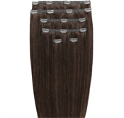 Clip on hair extensions #4 Brun - 7 delar - 50 cm | Gold24